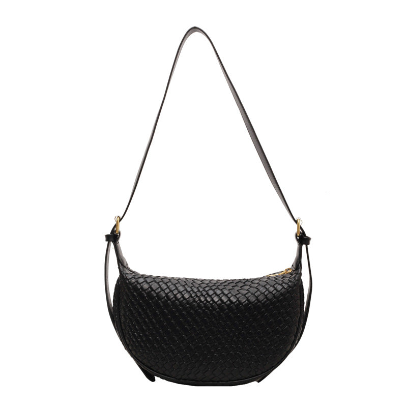 Fiorelle Damen Riviera Bias-Weave Crescent – Umwandelbare Schulter- zu Umhängetasche in französisch inspirierter Narbung