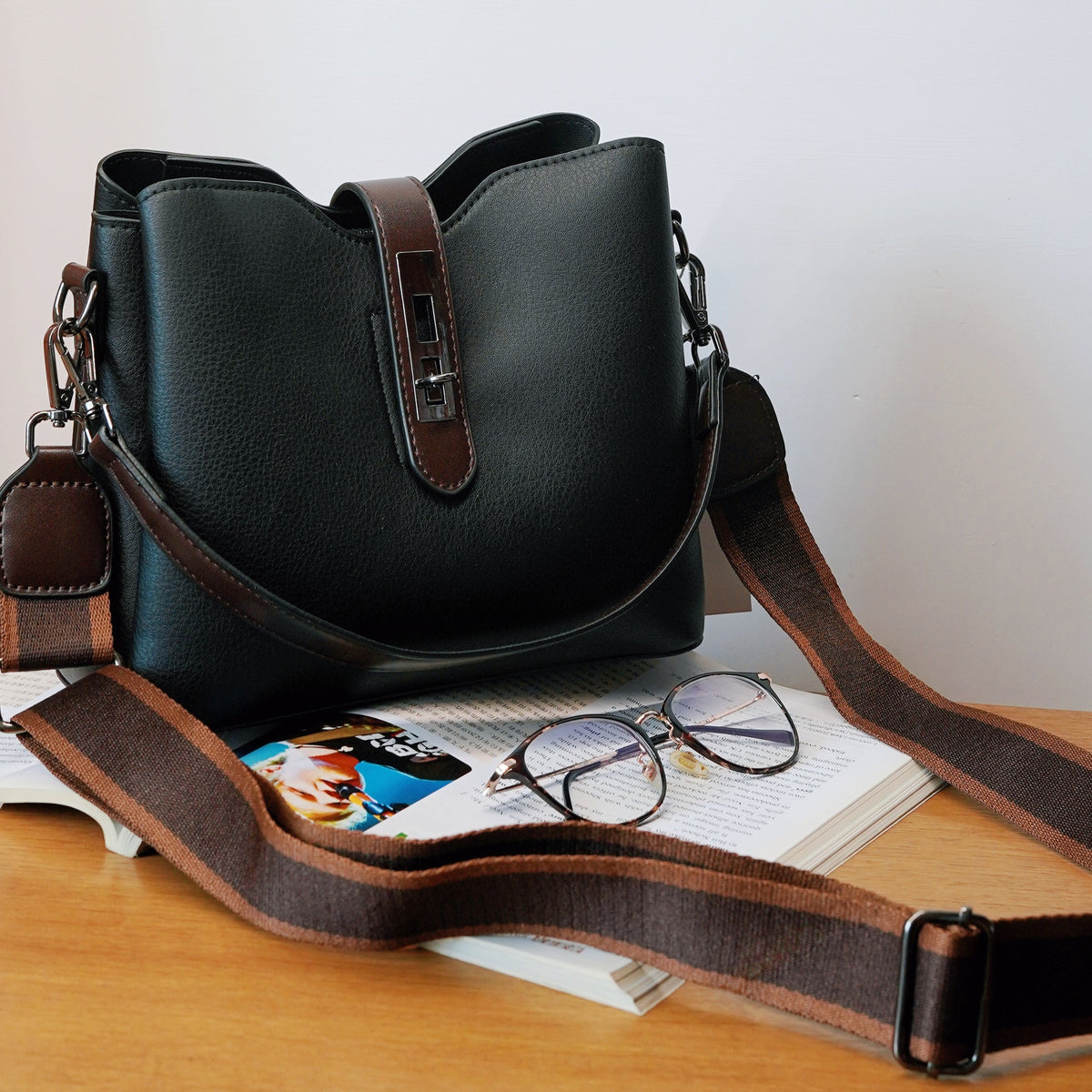 Fiorelle Damen Premium Strukturierte Beuteltasche - Vintage Mehrlagige Handtasche mit großer Kapazität / Schultertasche / Umhängetasche