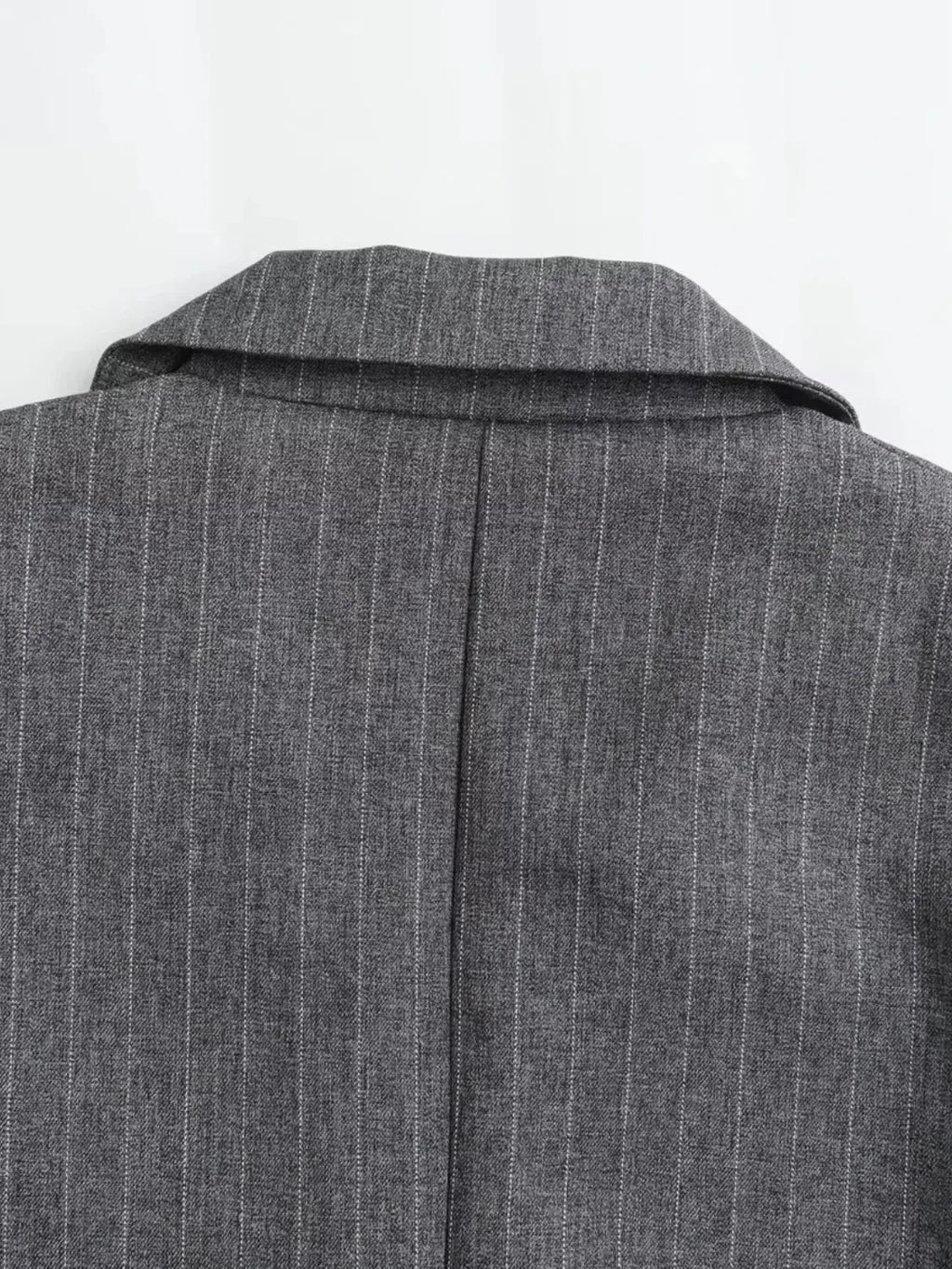 Women's Oversized Pinstripe Blazer with Buttons - Francine