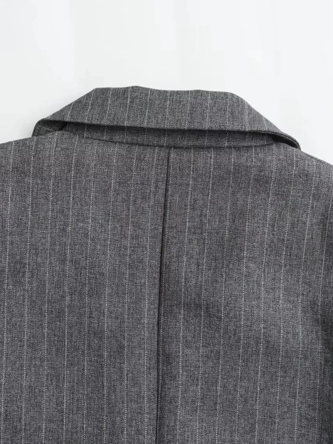 Women's Oversized Pinstripe Blazer with Buttons - Francine