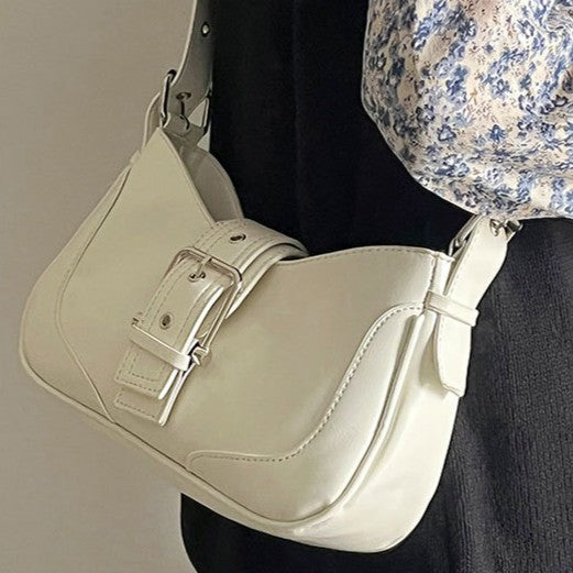 Fiorelle Damen Luna Satteltasche – Retro-Chic Umhängetasche | Y2K Minimalistische Handtasche