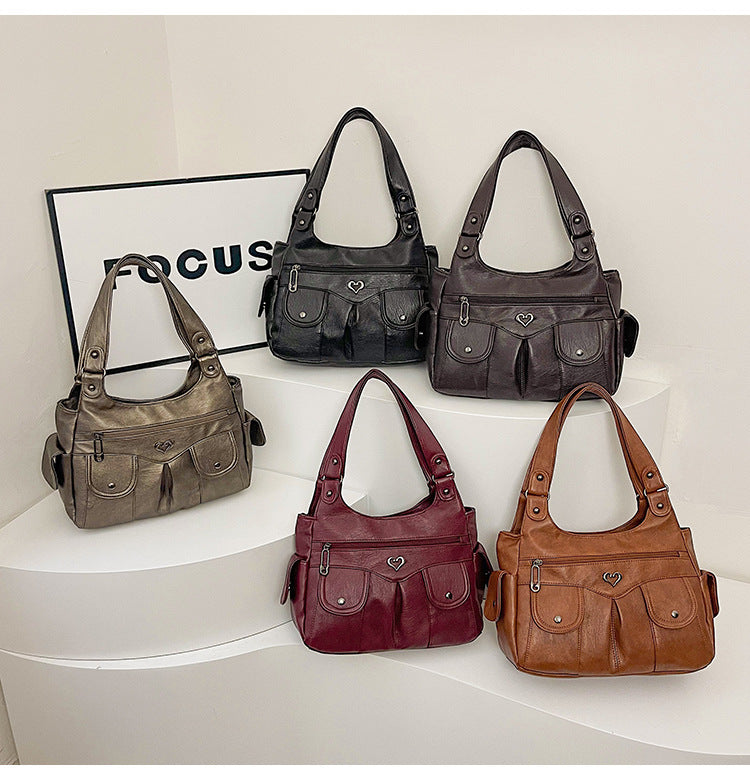 Fiorelle Damen-Umhängetasche mit großem Fassungsvermögen – Hochwertige Leder-Achseltasche für Pendler, Reisen & Arbeit, verstellbarer Riemen & diebstahlsicheres Design