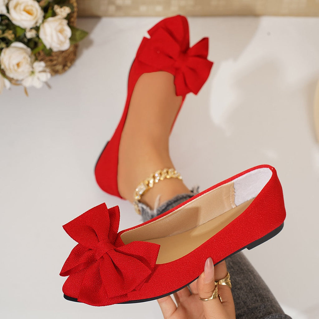 Mocassins plats à enfiler Bella Bow pour femme Fiorelle – Chaussures décontractées à semelle souple et bout pointu (US 5–10,5)