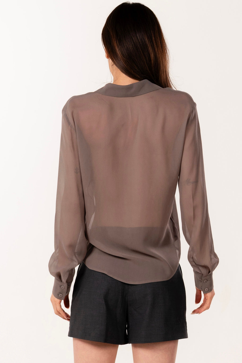 ÉXI-ADA GREY SILK SHIRT
