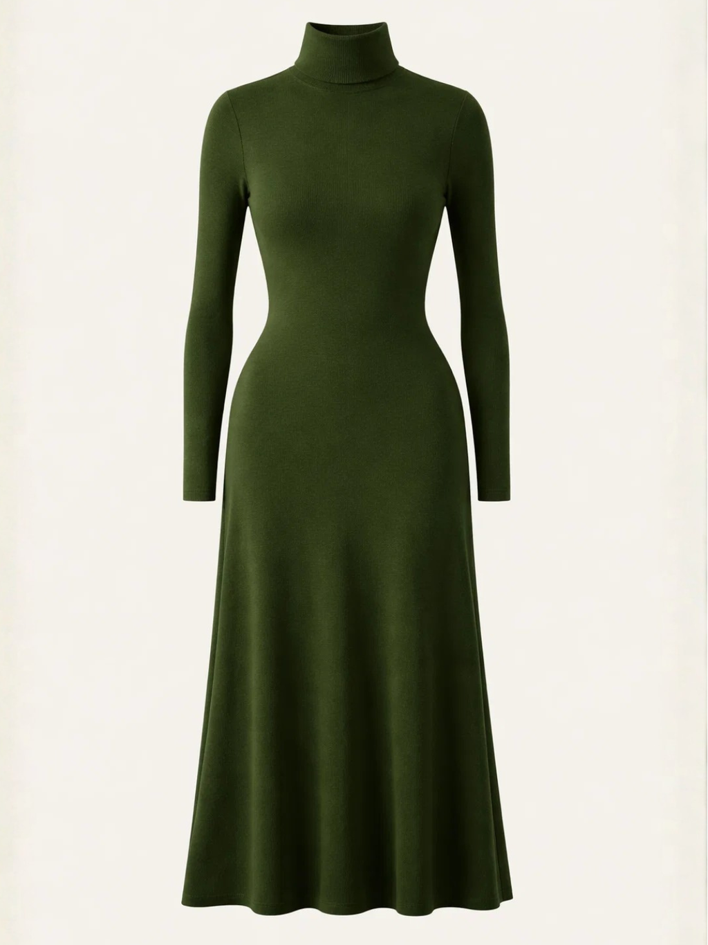 A-Linien-Maxikleid mit hochgeschlossenem Ausschnitt und langen Ärmeln – Thamara