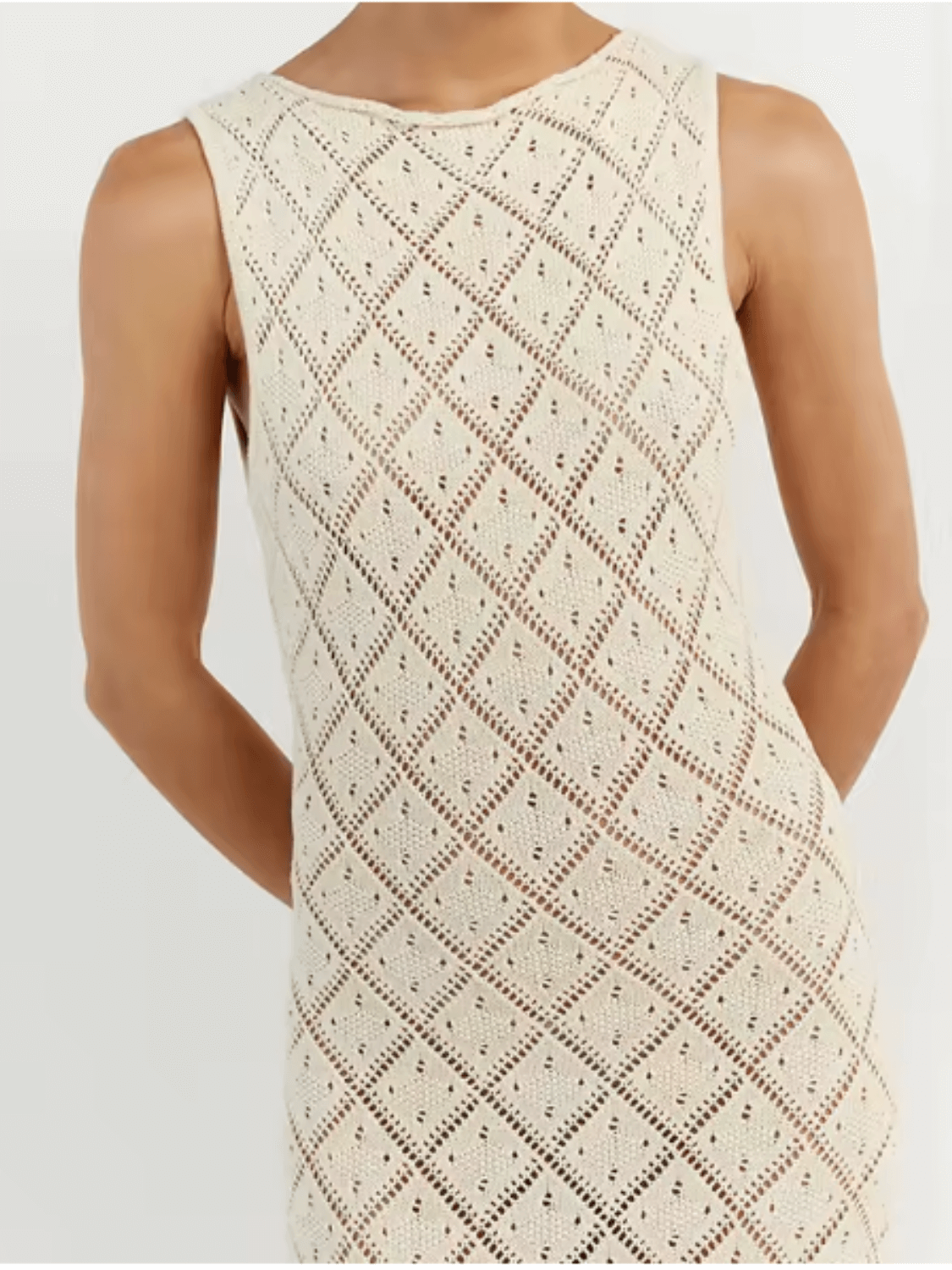 Robe longue au crochet ajouré avec fente latérale – Filipa