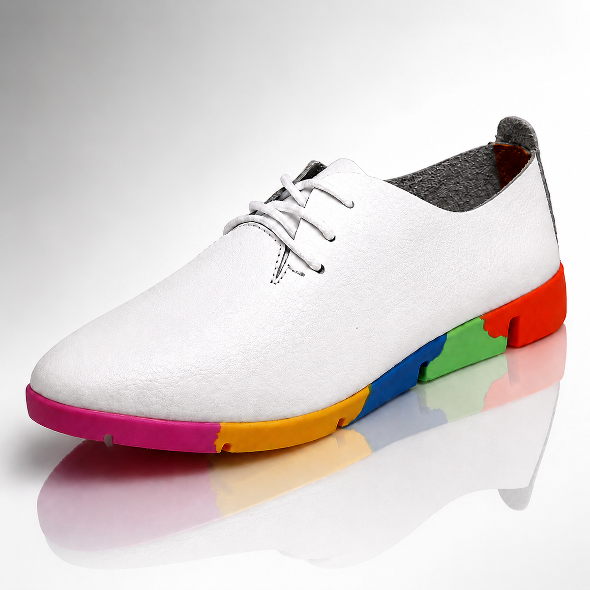 Clarissa Regenbogen-Leder-Sneaker