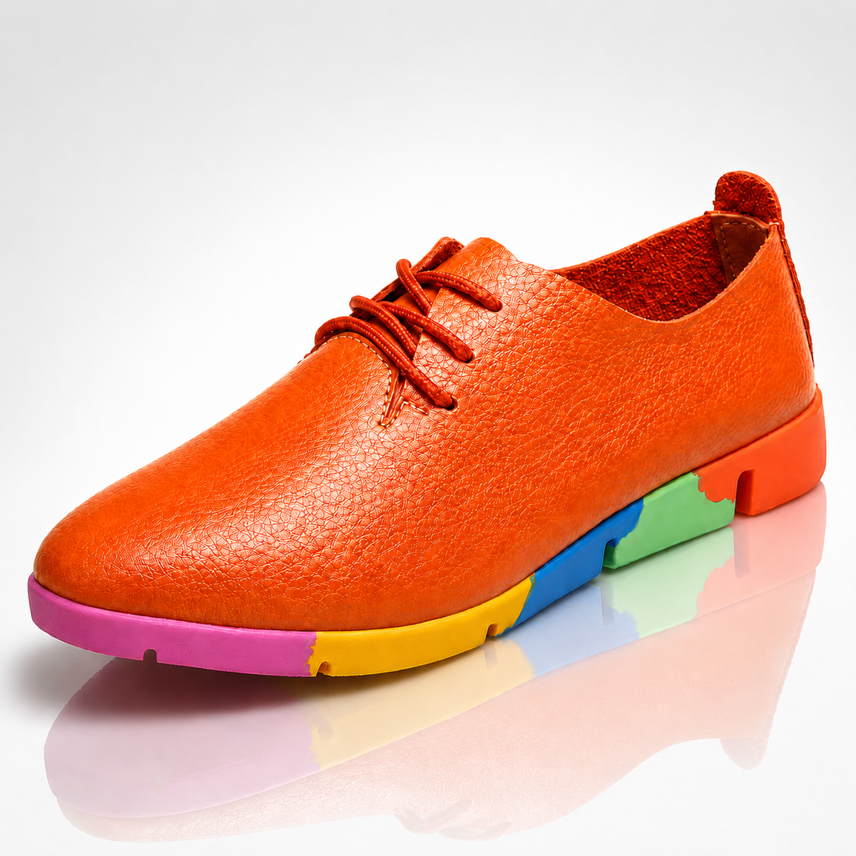 Clarissa Regenbogen-Leder-Sneaker