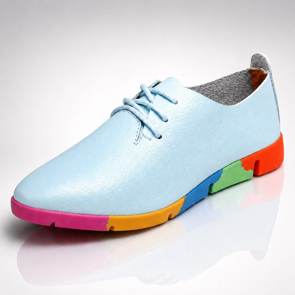 Clarissa Regenbogen-Leder-Sneaker
