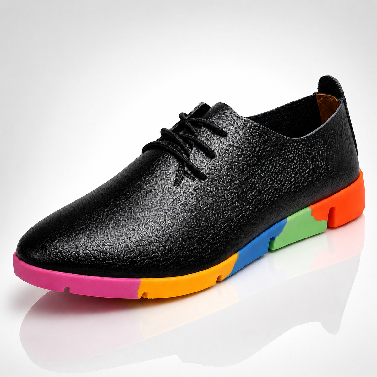 Clarissa Regenbogen-Leder-Sneaker