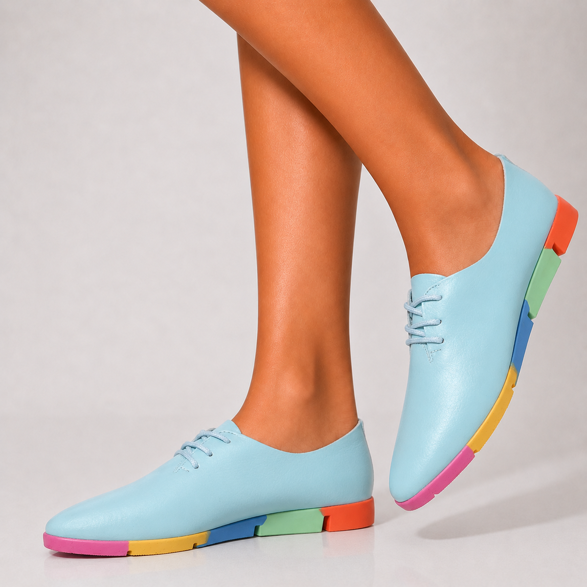 Clarissa Regenbogen-Leder-Sneaker