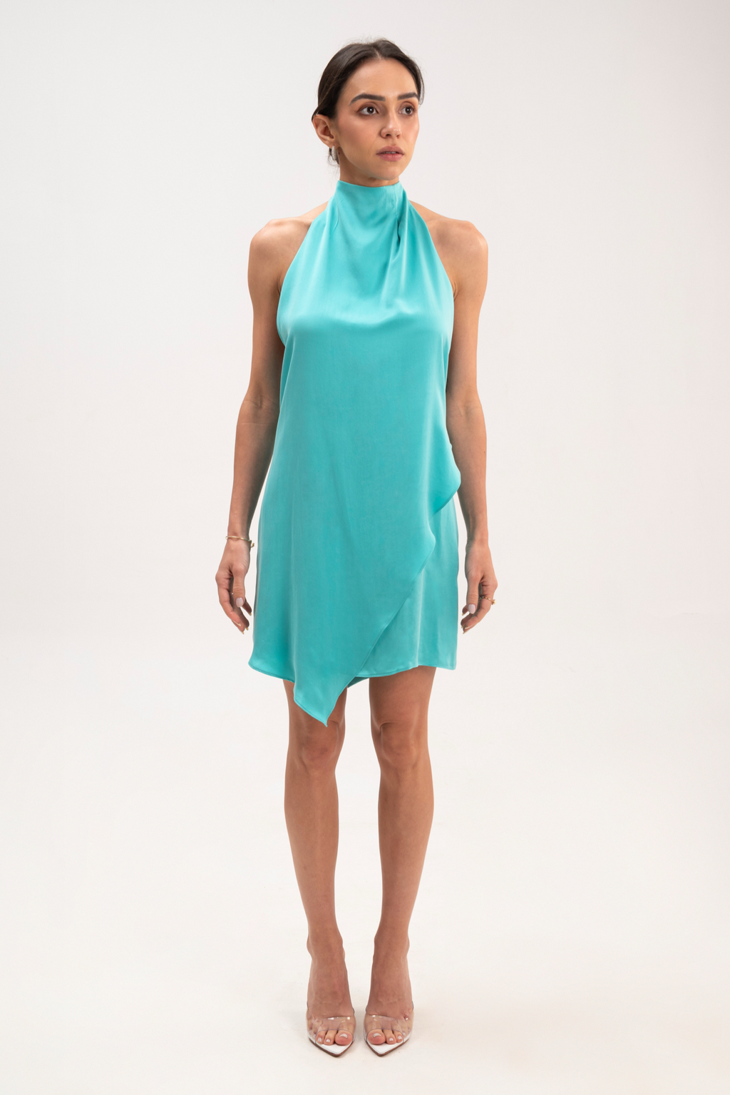ÉXI-BELLA SEIDENKLEID TÜRKISBLAU