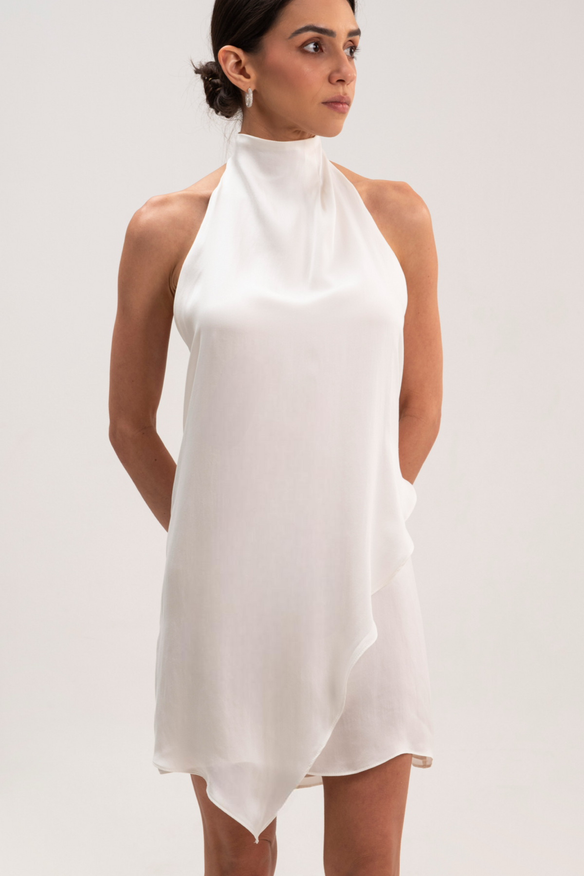 ÉXI-BELLA WHITE SILK DRESS
