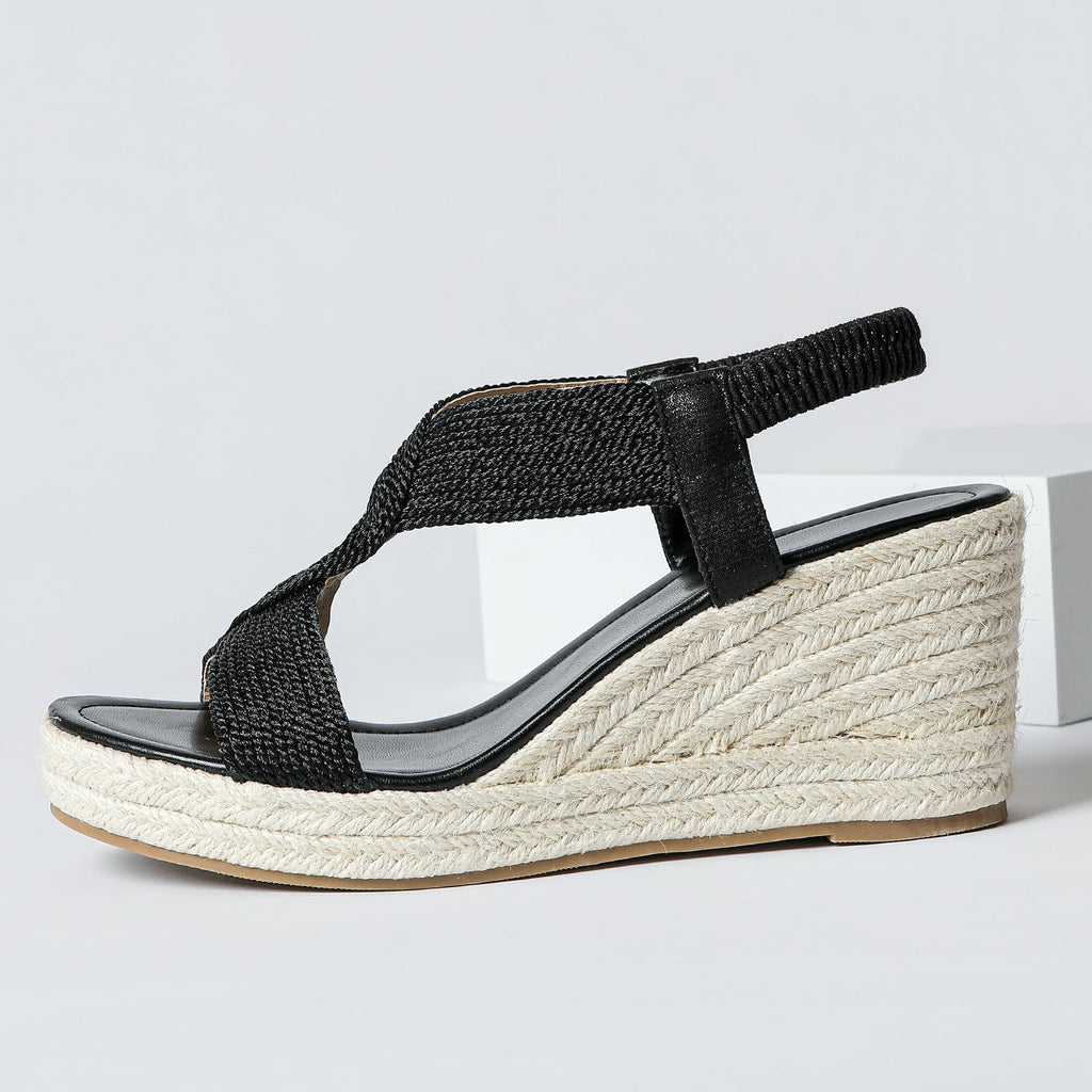 Fiorelle Damen Ria Braid Artisan Plateau-Keilsandalen – Geflochtene, skulpturale Römersandalen mit offener Zehenpartie (US 4–10,5)