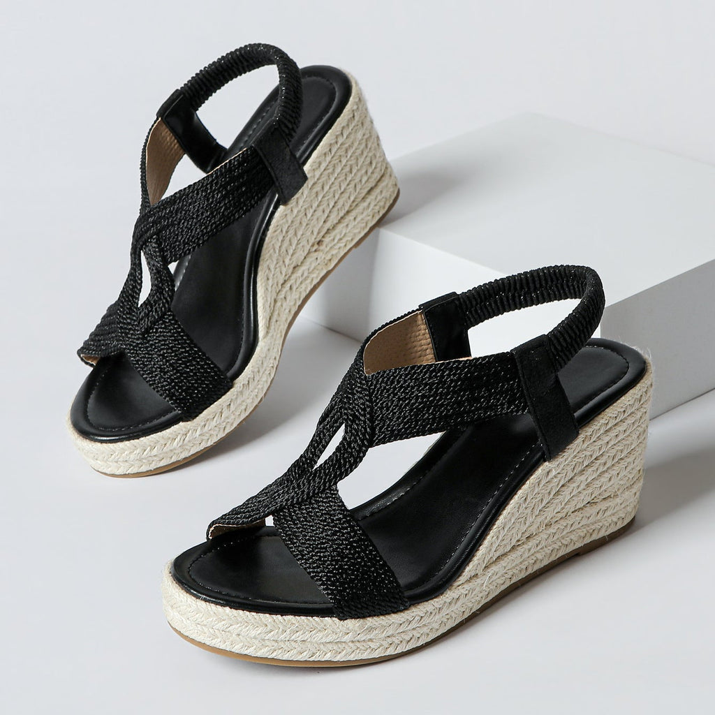 Fiorelle Damen Ria Braid Artisan Plateau-Keilsandalen – Geflochtene, skulpturale Römersandalen mit offener Zehenpartie (US 4–10,5)