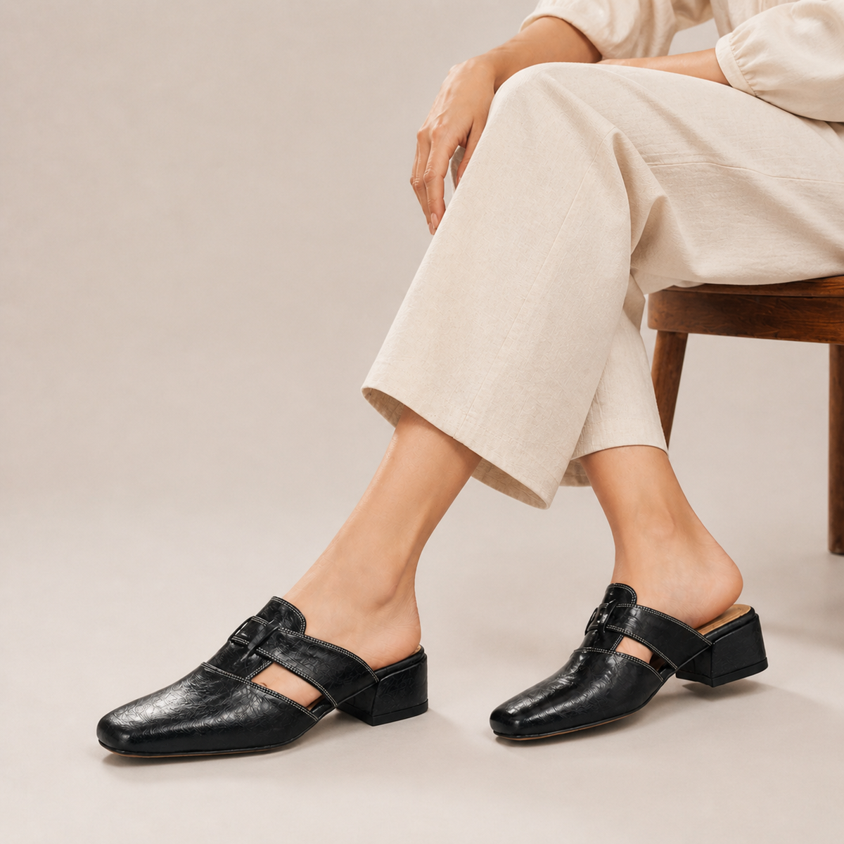 Mules en cuir Valerie