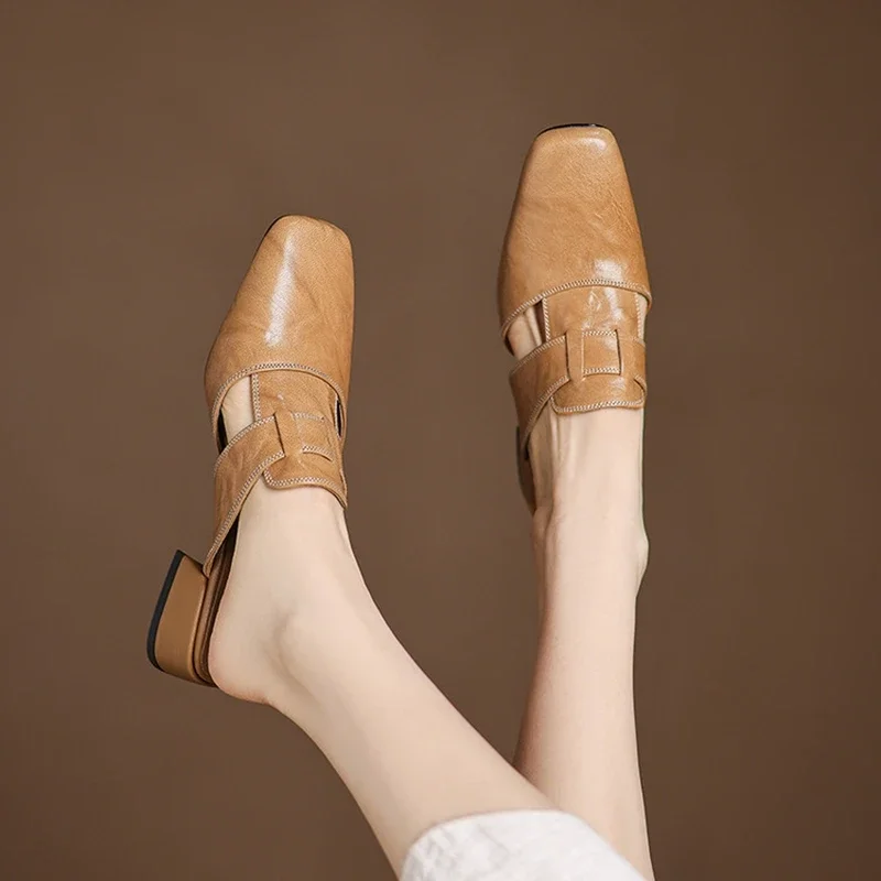 Mules en cuir Valerie
