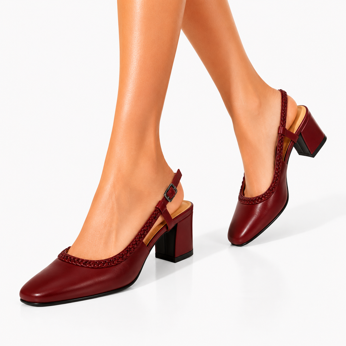 Emma geflochtene Slingback-Pumps