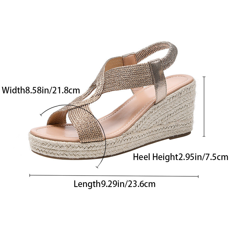 Fiorelle Damen Ria Braid Artisan Plateau-Keilsandalen – Geflochtene, skulpturale Römersandalen mit offener Zehenpartie (US 4–10,5)