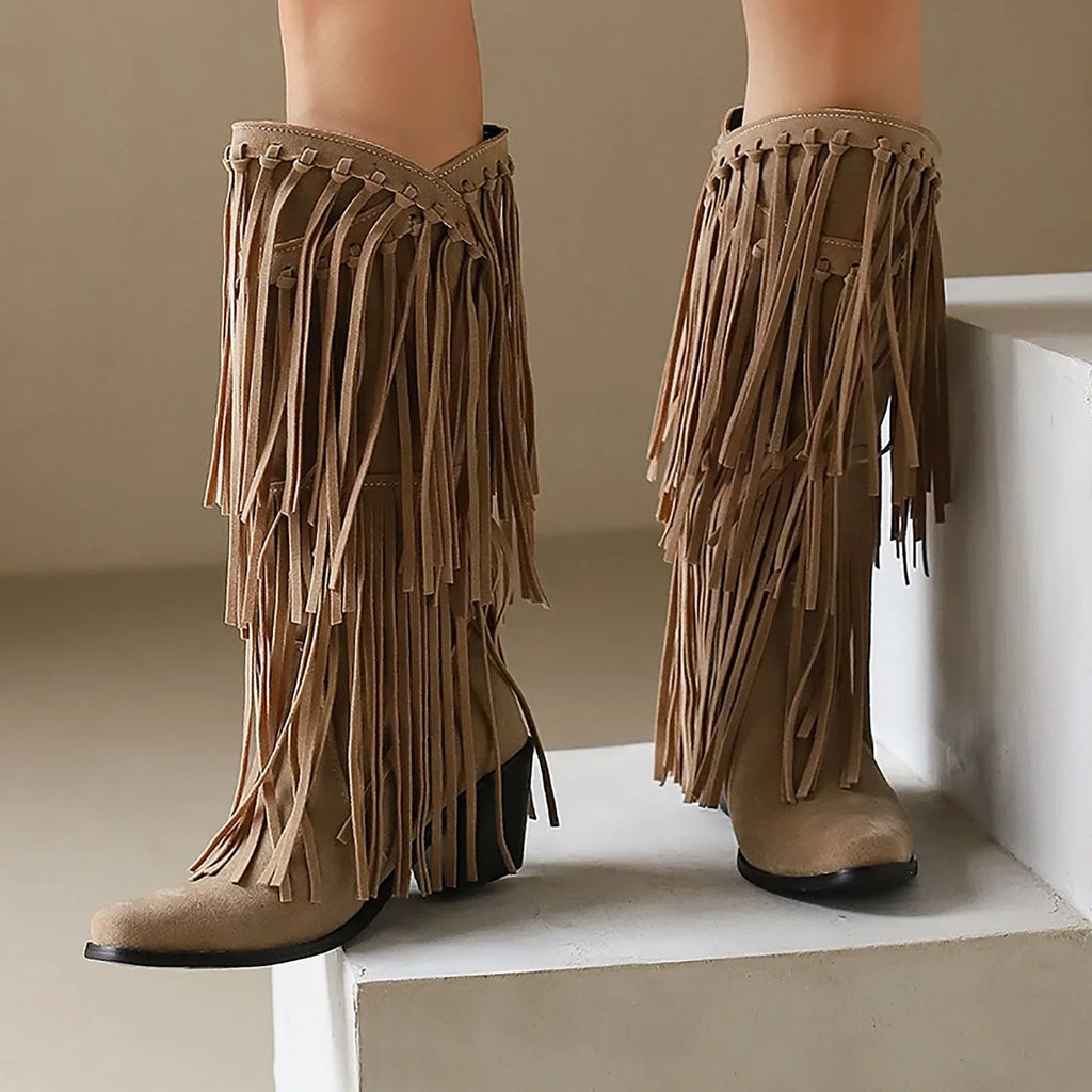 Savanna-Stiefel mit Fransenquasten