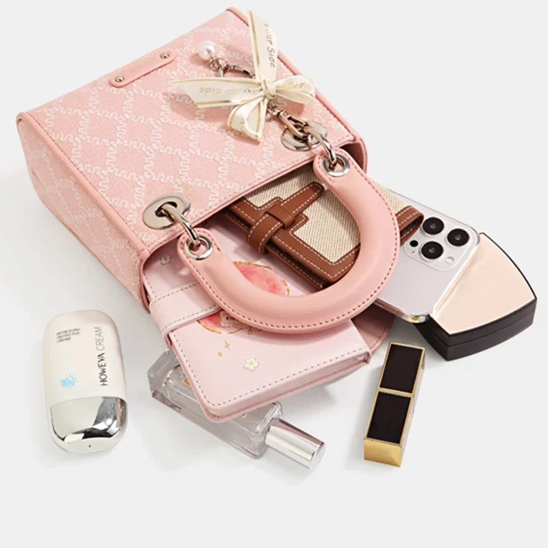 Pearl Bow Jacquard Bag