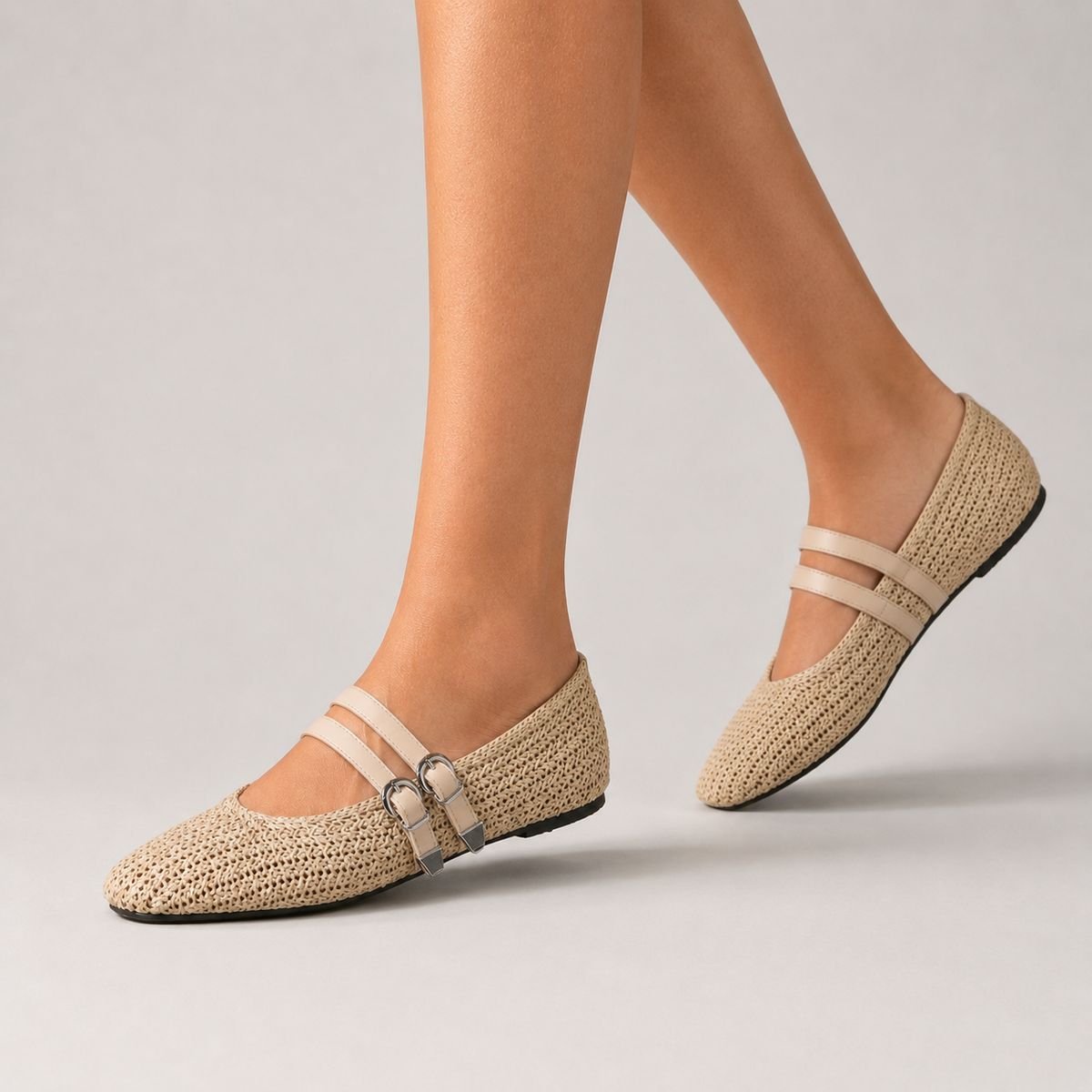 Olivia Ballerinas mit Doppelriemen