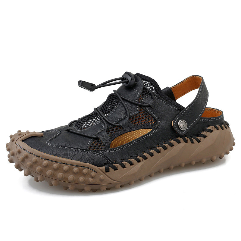 Sandales fermées respirantes pour hommes Fiorelle Coast – Chaussures de plage décontractées réglables en cuir souple et maille (US 7–12)