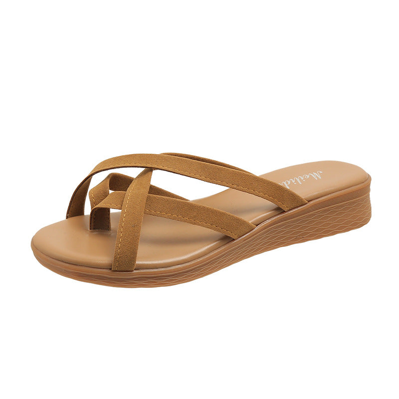 Mules à entre-doigts Fiorelle Vela pour femme – Sandales de plage tendance légèrement compensées et confortables (US 5–10,5)