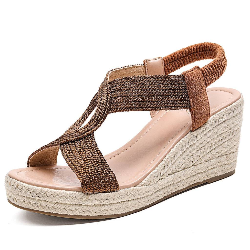 Fiorelle Damen Ria Braid Artisan Plateau-Keilsandalen – Geflochtene, skulpturale Römersandalen mit offener Zehenpartie (US 4–10,5)